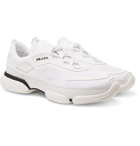 white mens prada trainers|Prada cloudbust high top white.